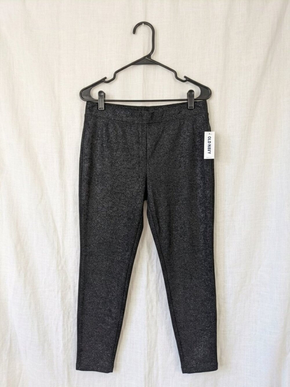Old Navy Black Metallic Glitter High-Waisted Stevie Ponte-K - Women's Size Large
